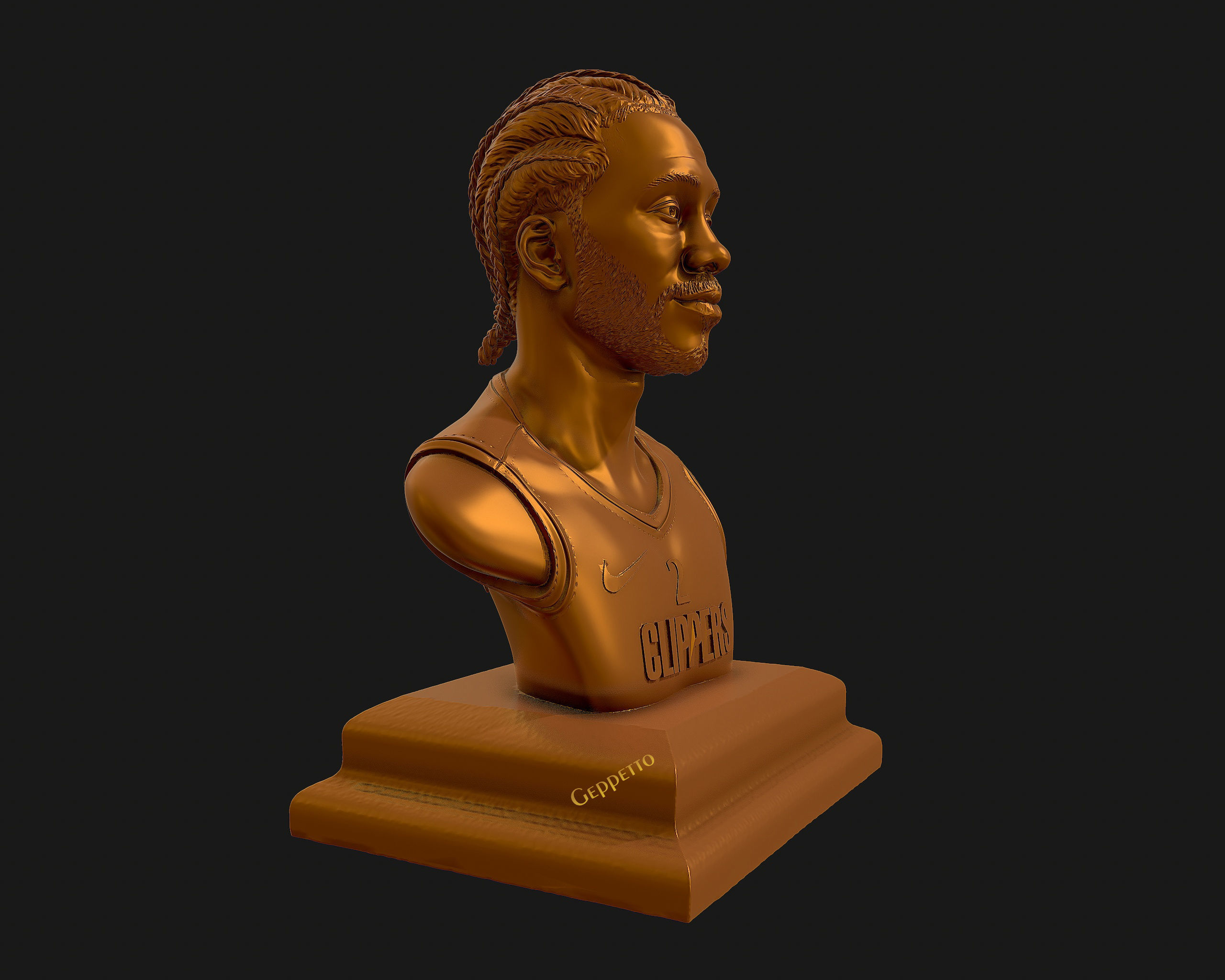 Kawhi Leonard 3D portrait sculpture ready to 3D print 3D print model_35