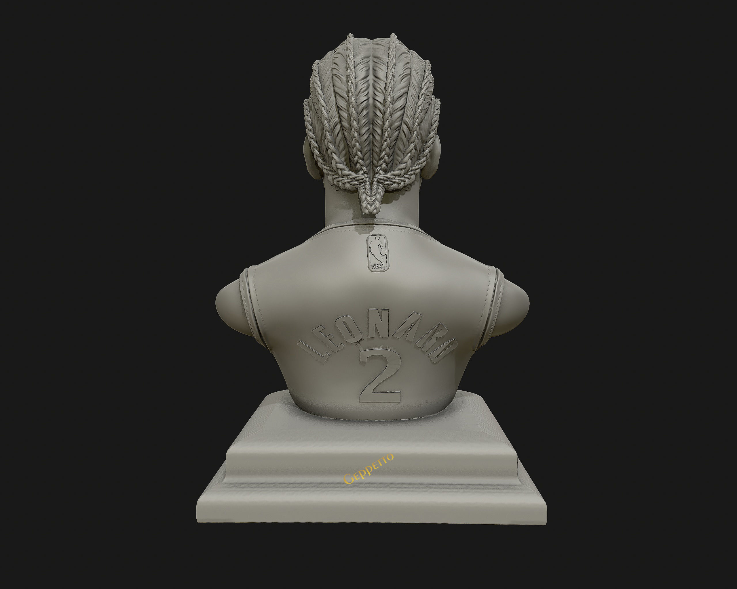 Kawhi Leonard 3D portrait sculpture ready to 3D print 3D print model_3