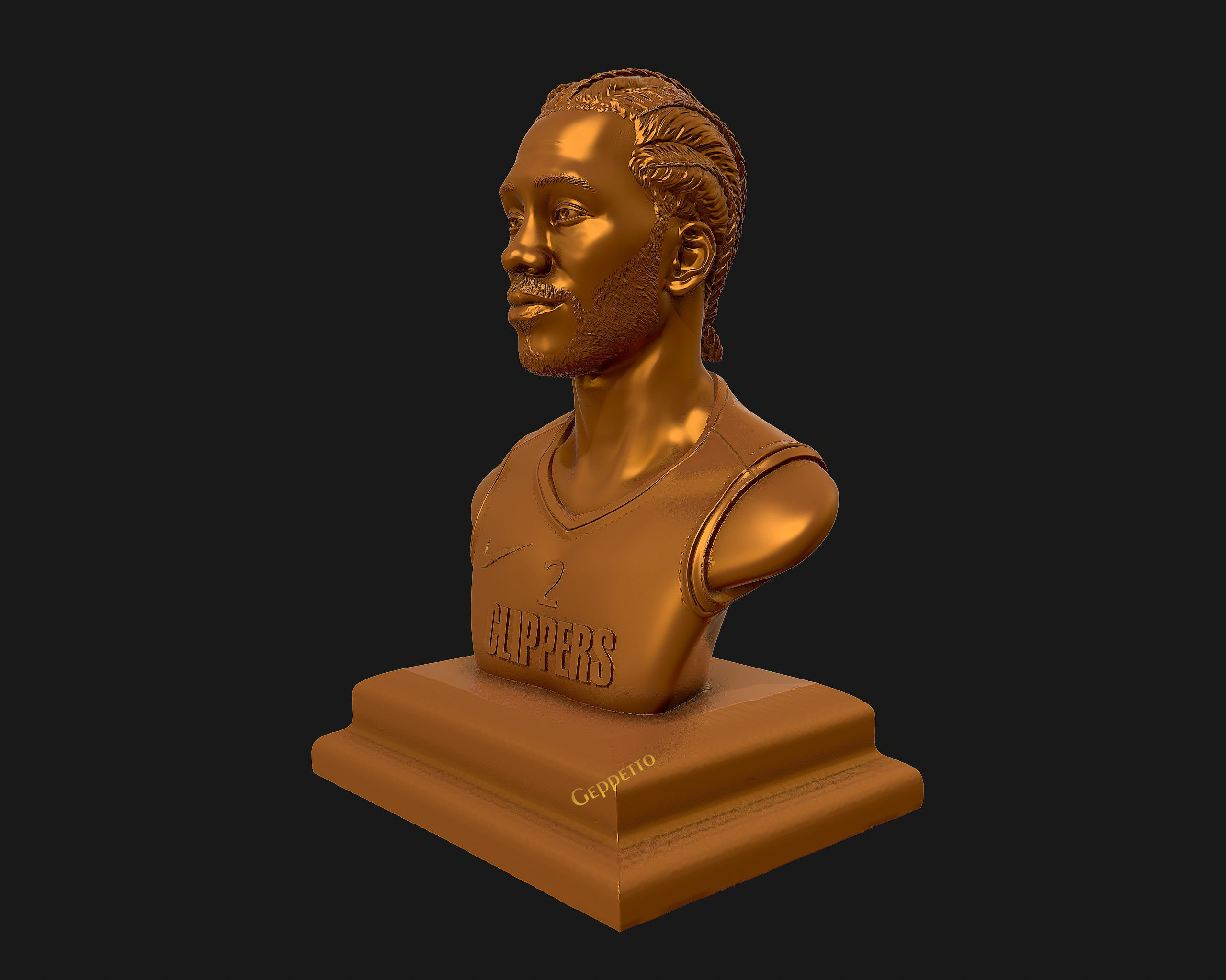Kawhi Leonard 3D portrait sculpture ready to 3D print 3D print model_30