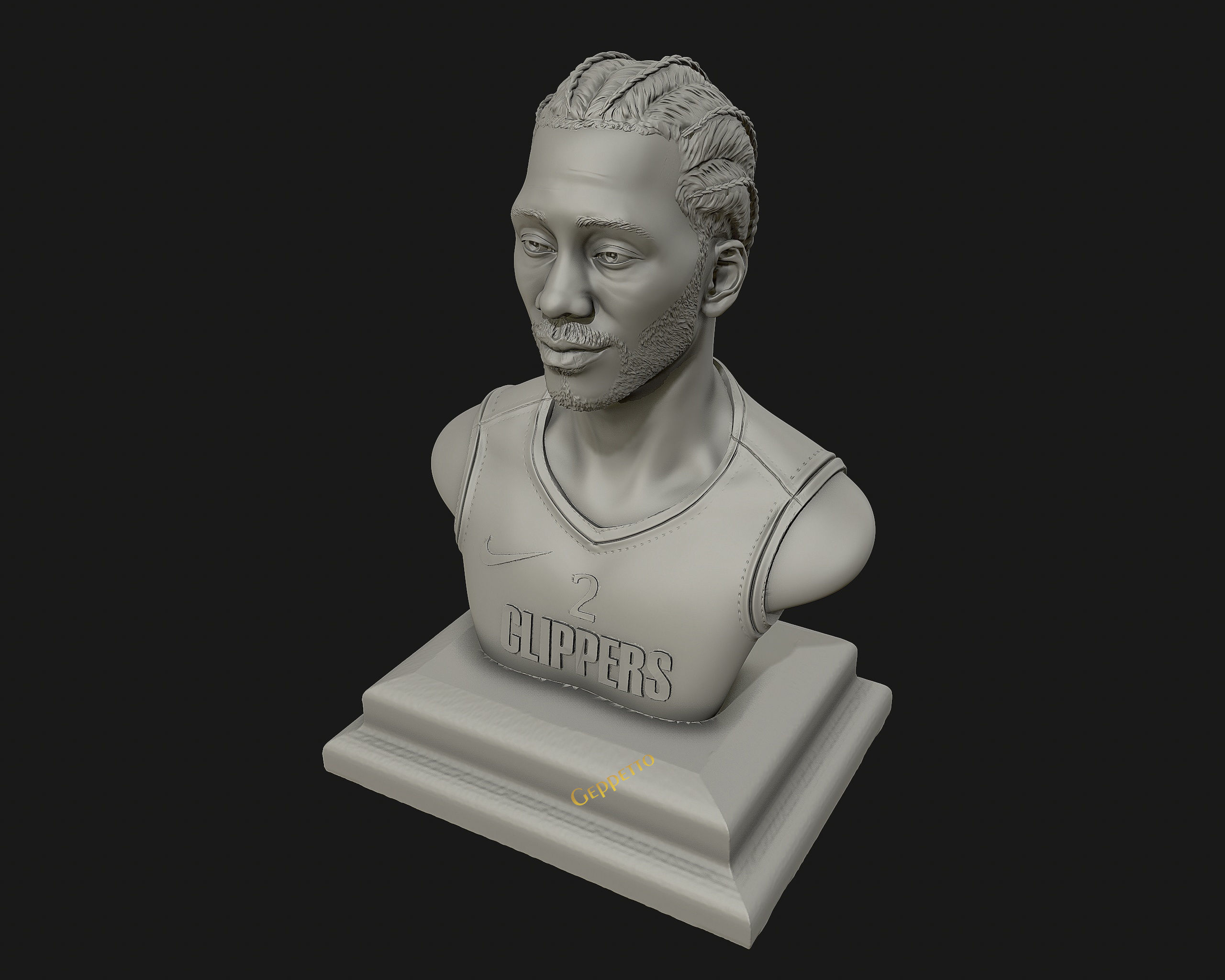 Kawhi Leonard 3D portrait sculpture ready to 3D print 3D print model_14