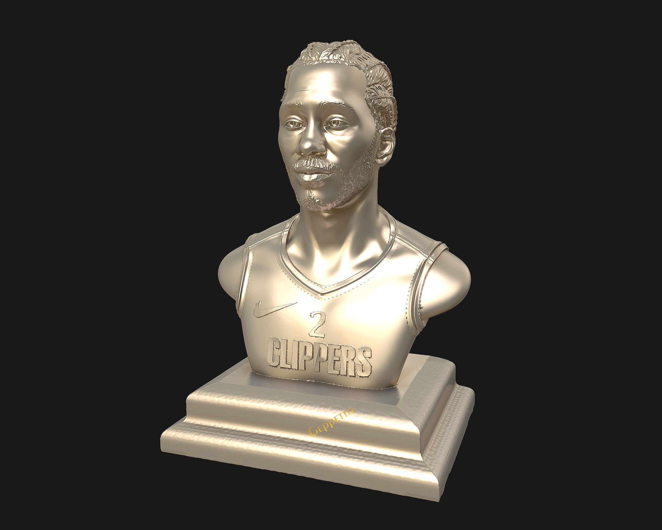 Kawhi Leonard 3D portrait sculpture ready to 3D print 3D print model_17
