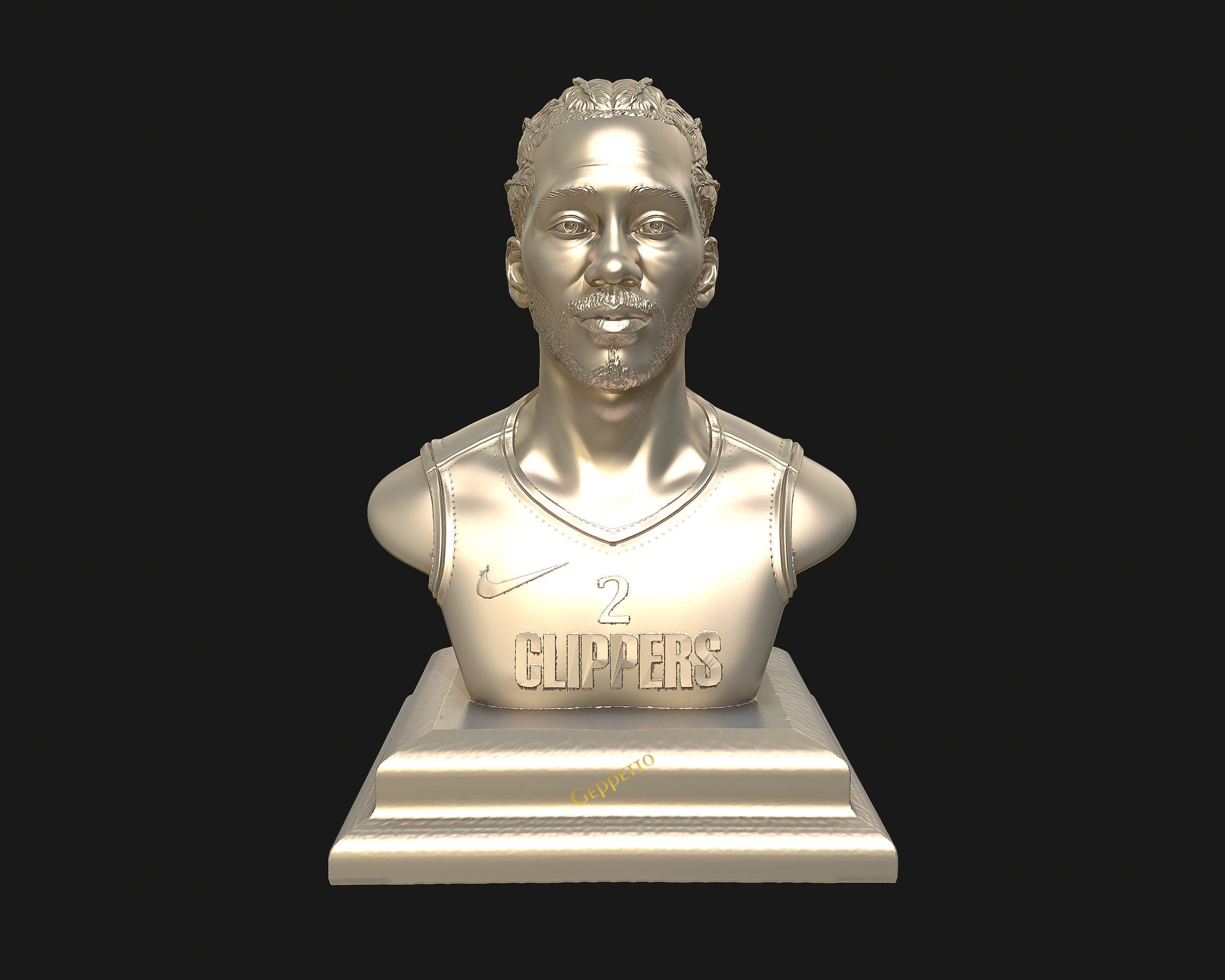 Kawhi Leonard 3D portrait sculpture ready to 3D print 3D print model_15