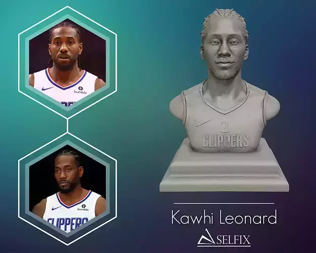 Kawhi Leonard 3D portrait sculpture ready to 3D print 3D print model