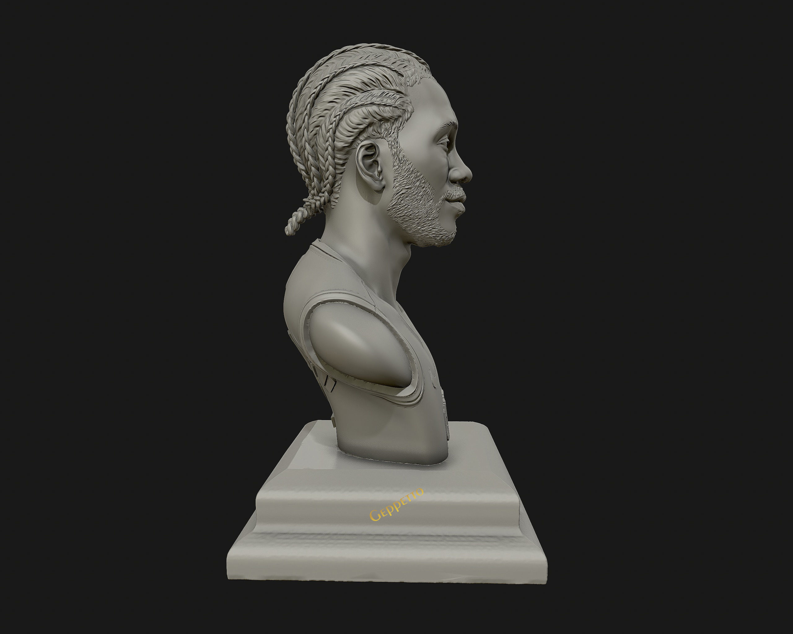 Kawhi Leonard 3D portrait sculpture ready to 3D print 3D print model_6