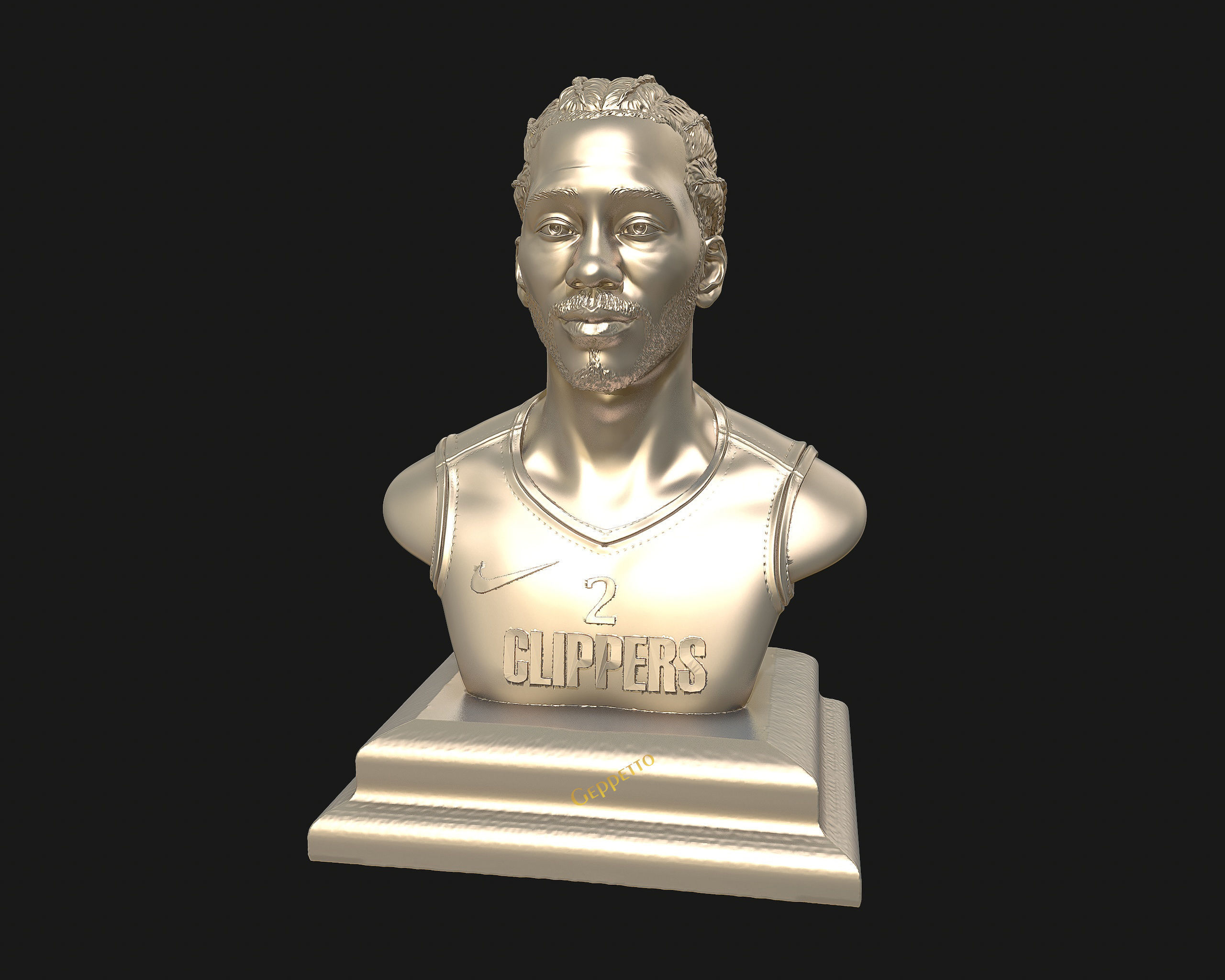 Kawhi Leonard 3D portrait sculpture ready to 3D print 3D print model_16