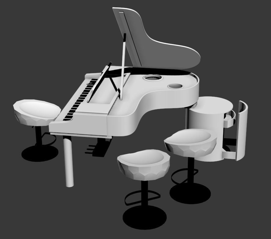 ACCESSORIES 3 cup with orange handle 3D model_88