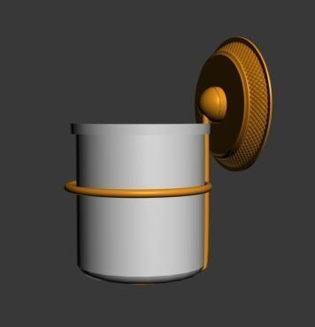 ACCESSORIES 3 cup with orange handle 3D model_34