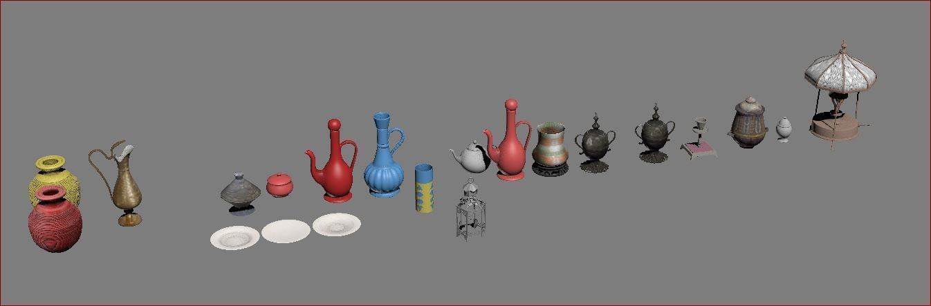 ACCESSORIES 3 cup with orange handle 3D model_3