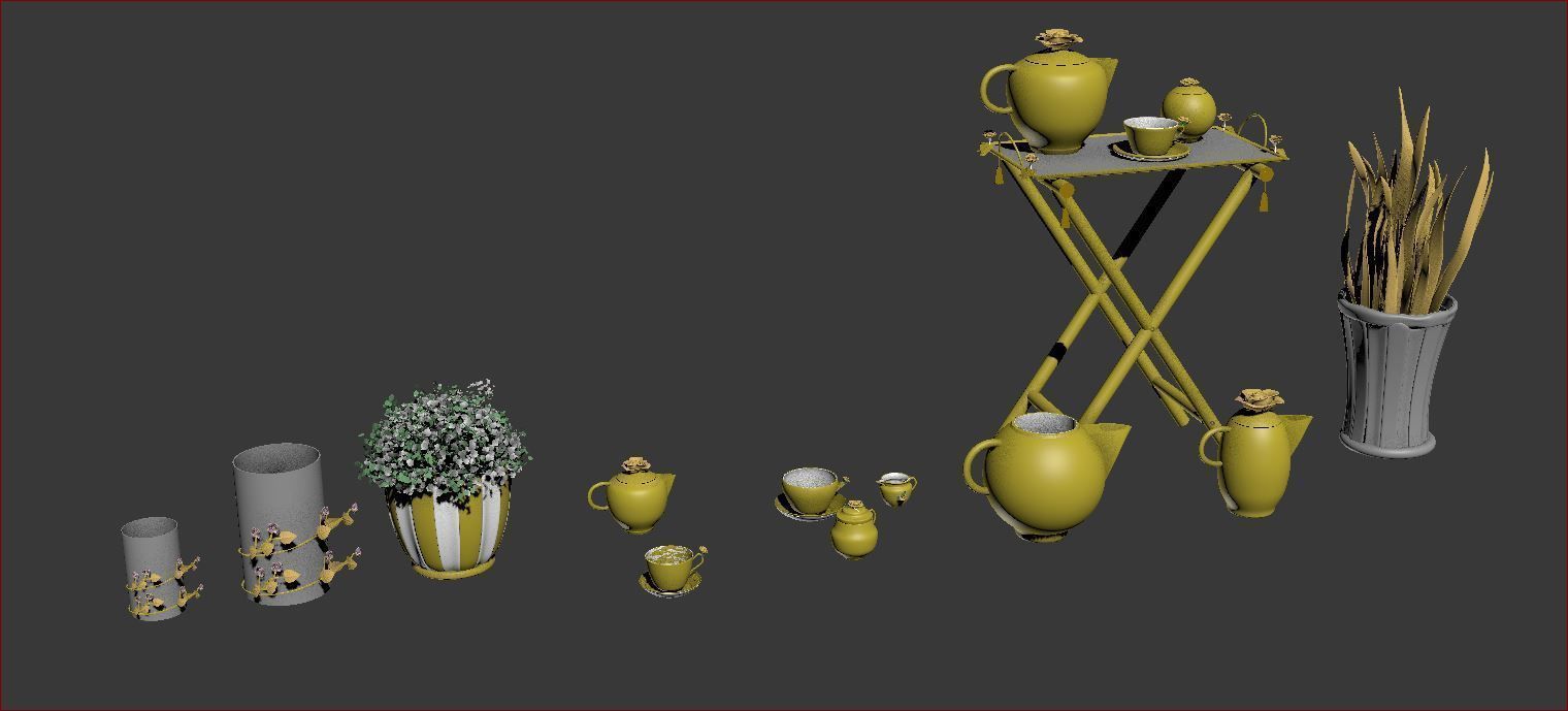 ACCESSORIES 3 cup with orange handle 3D model_22