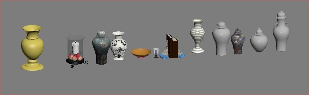 ACCESSORIES 3 cup with orange handle 3D model_1