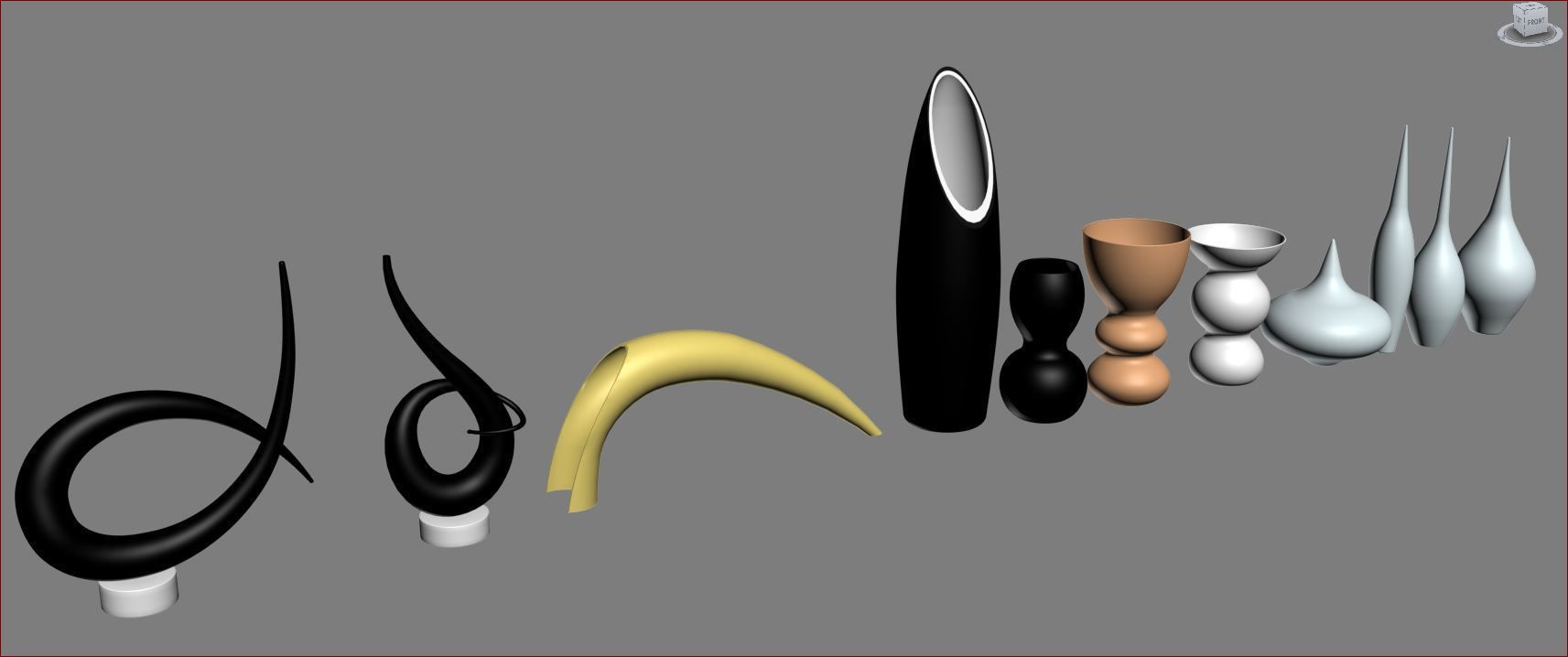 ACCESSORIES 3 cup with orange handle 3D model_8