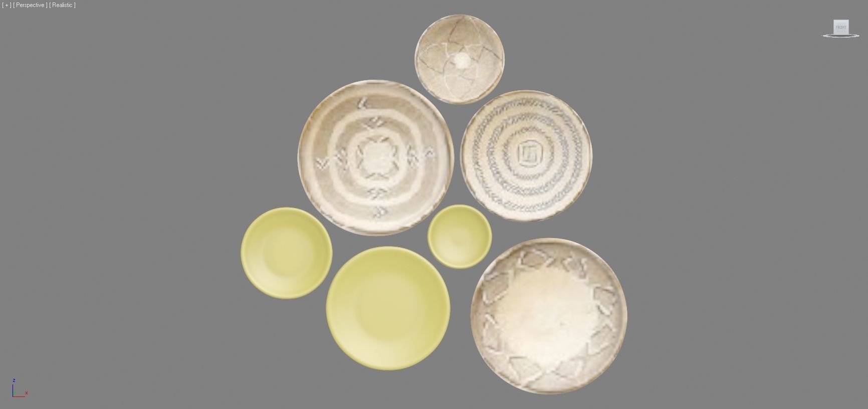 ACCESSORIES 3 cup with orange handle 3D model_74