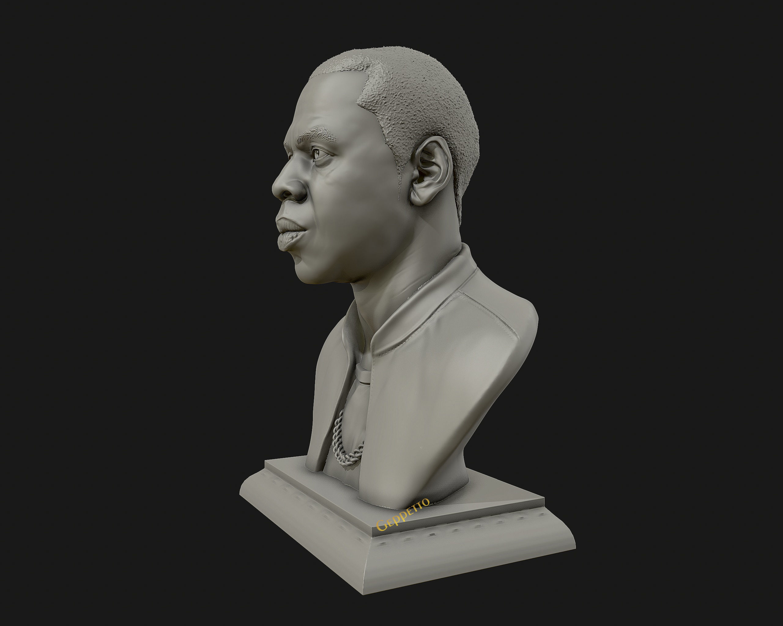 Jay Z Portrait sculpture ready to 3D print 3D print model_7