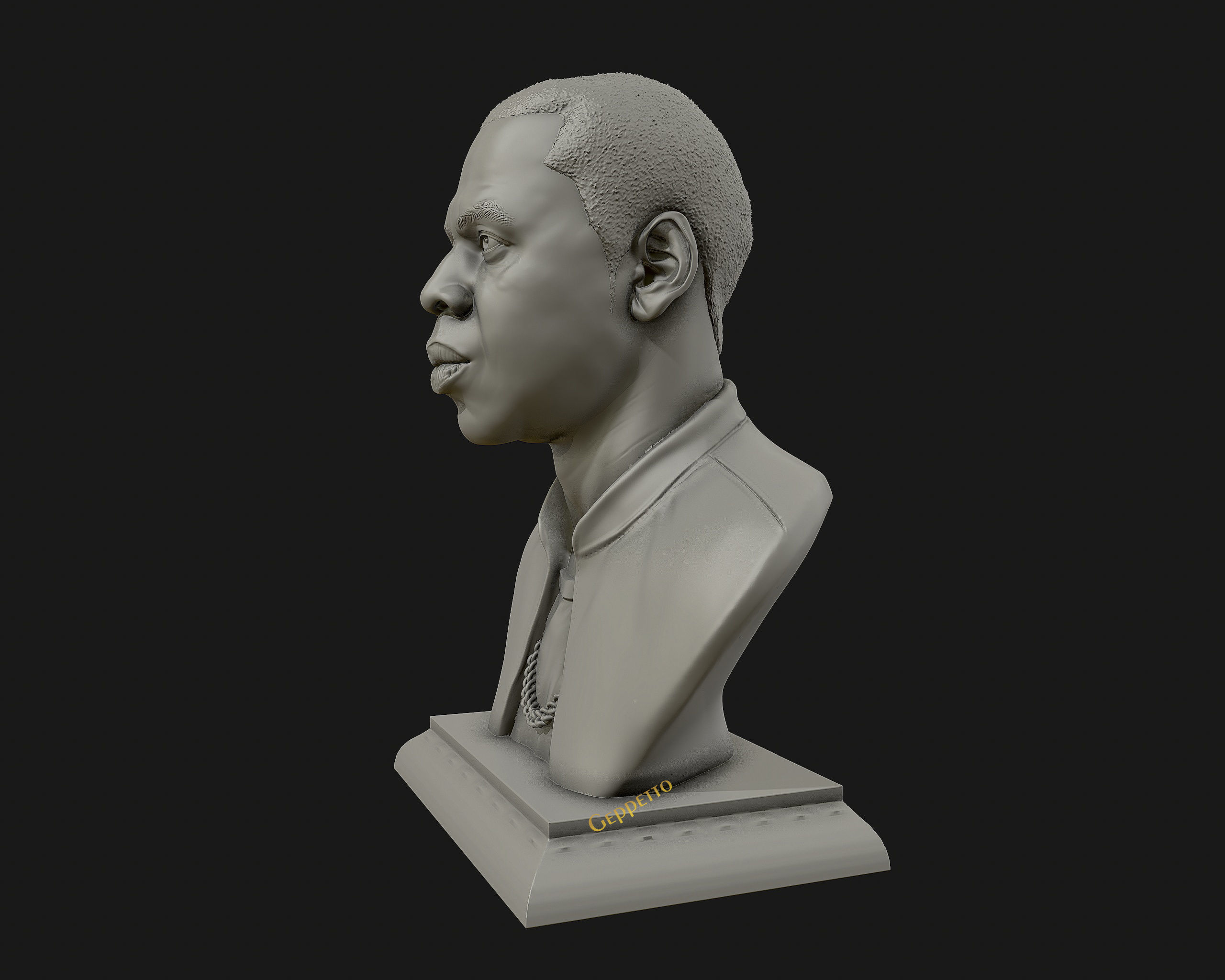 Jay Z Portrait sculpture ready to 3D print 3D print model_9