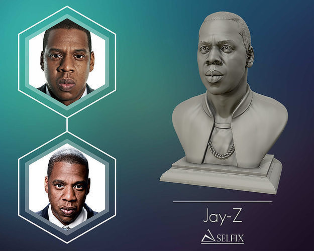Jay Z Portrait sculpture ready to 3D print 3D print model