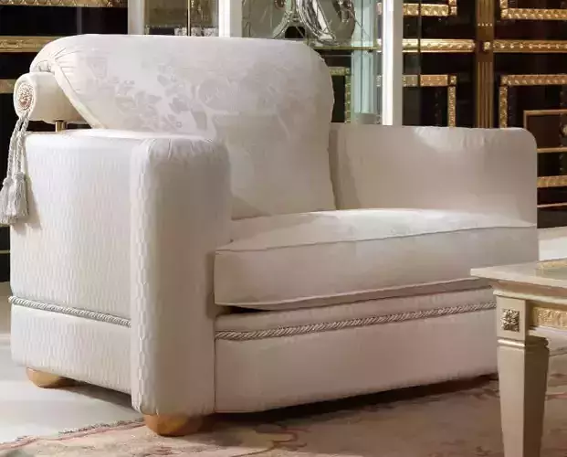 BEDROOM SET 2 armchair in ivory and gold
