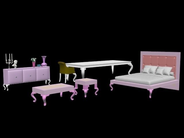BEDROOM SET 6 chair 3D model_87