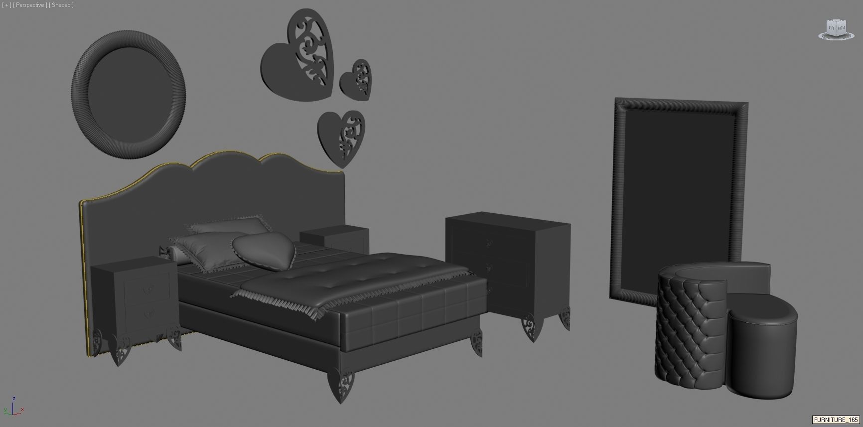 BEDROOM SET 6 chair 3D model_50
