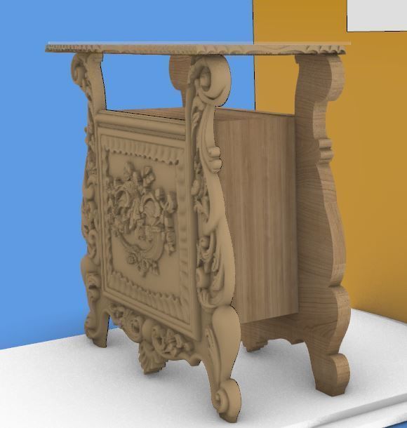 bedside table design stl and  3D model_2
