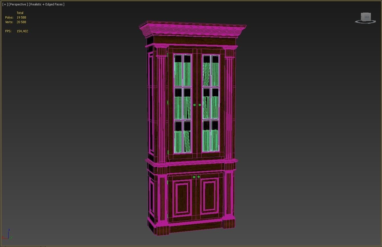 Bookcase 1100 3D model_13