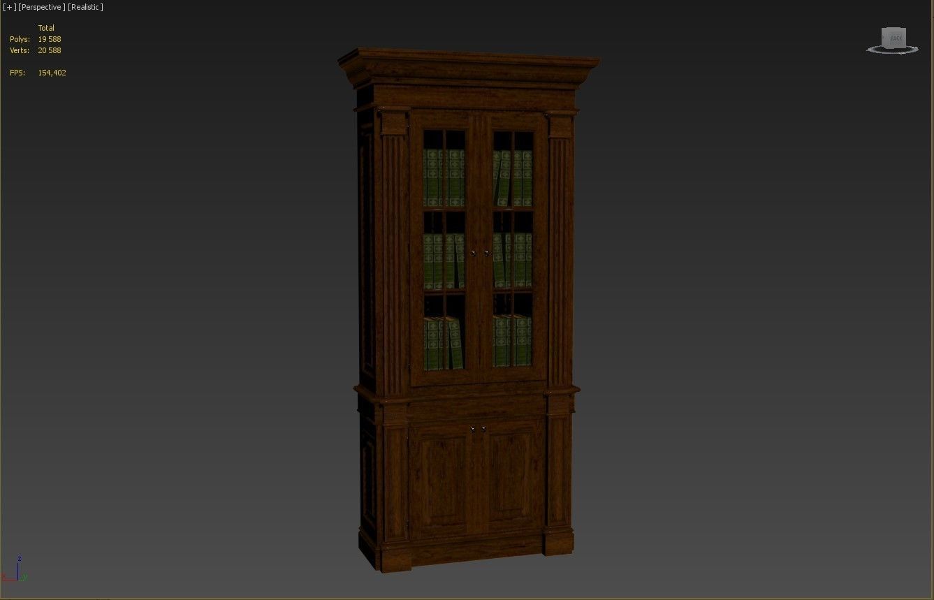 Bookcase 1100 3D model_12