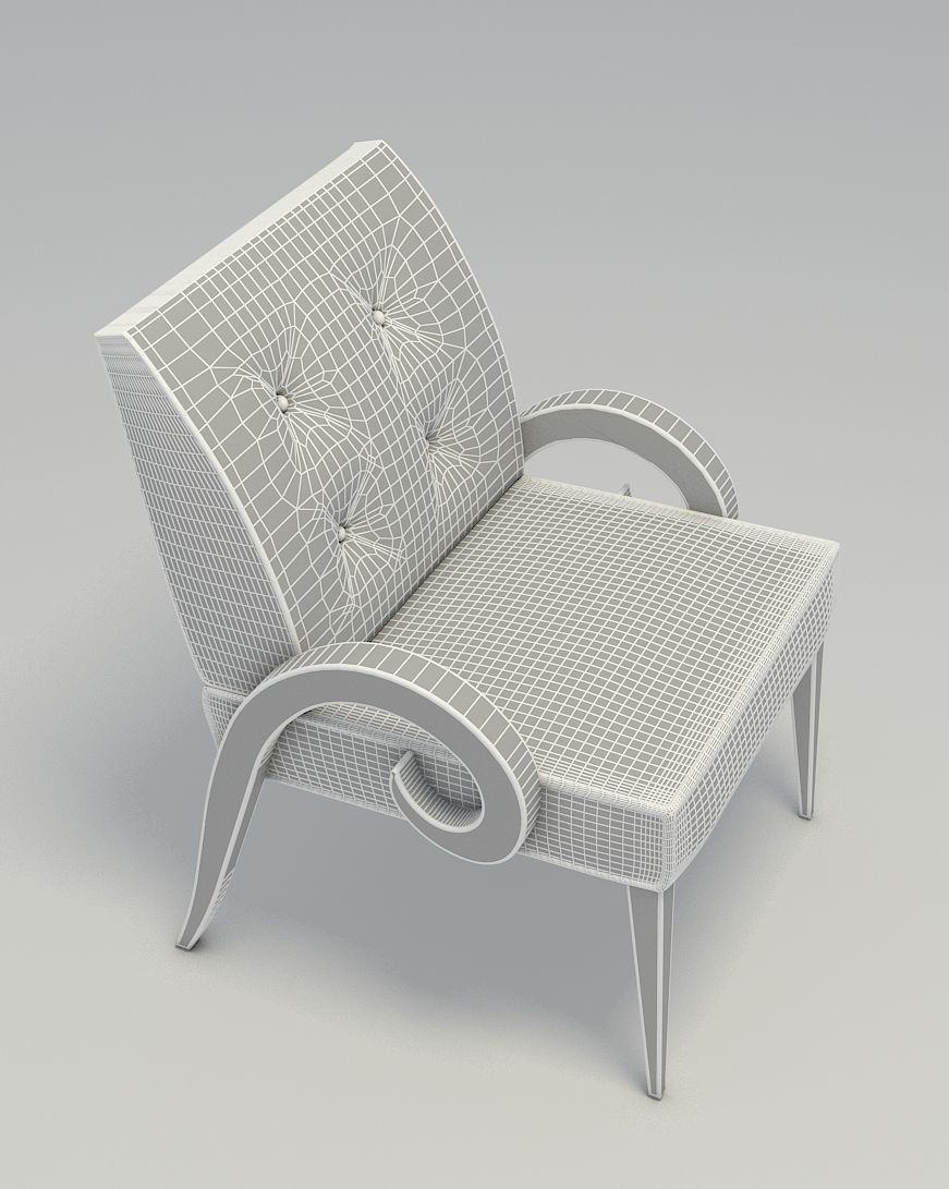 modern chair Low-poly 3D model_4