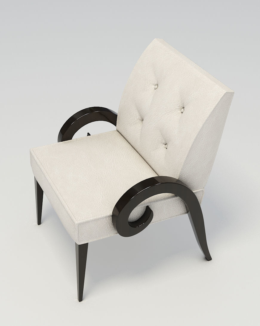 modern chair Low-poly 3D model_3