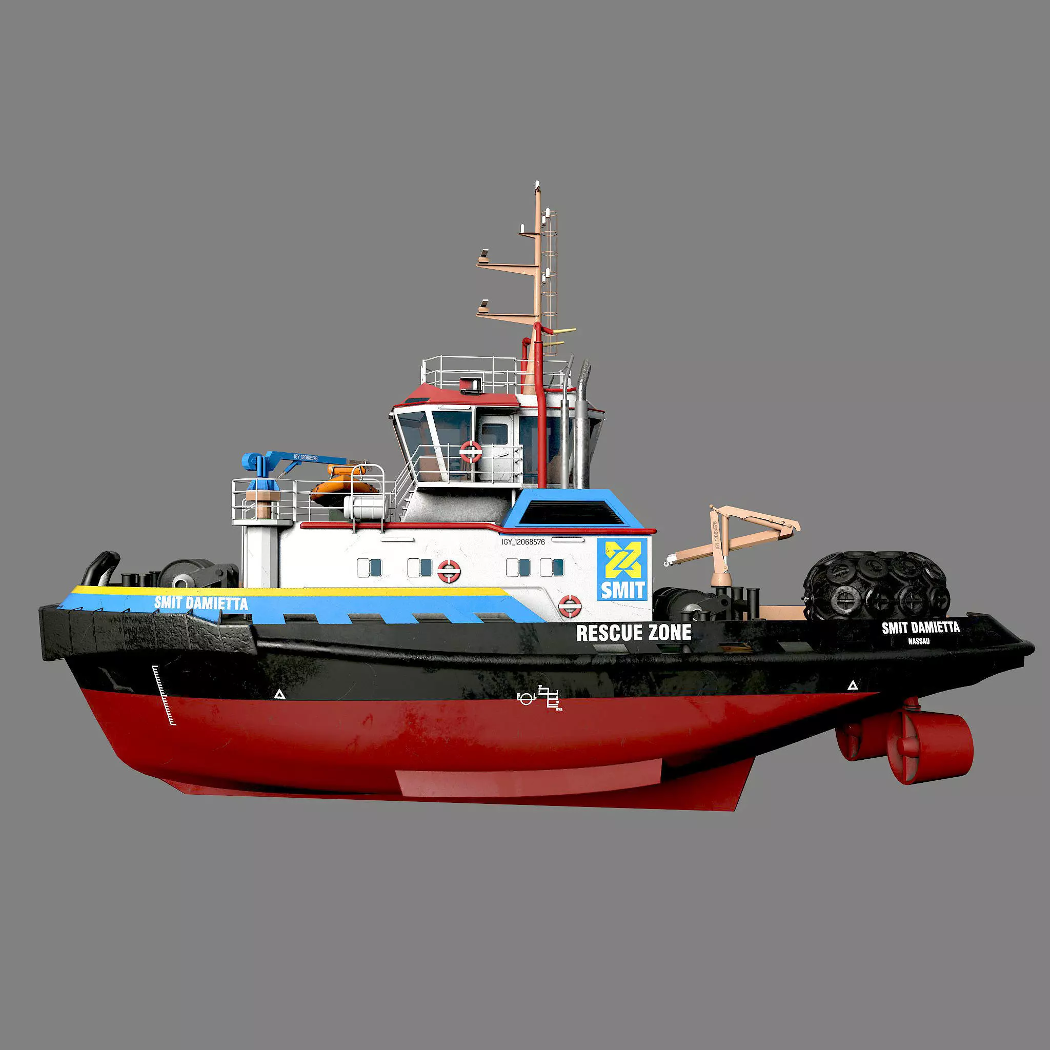 Smith Damietta tugboat Low-poly 3D model