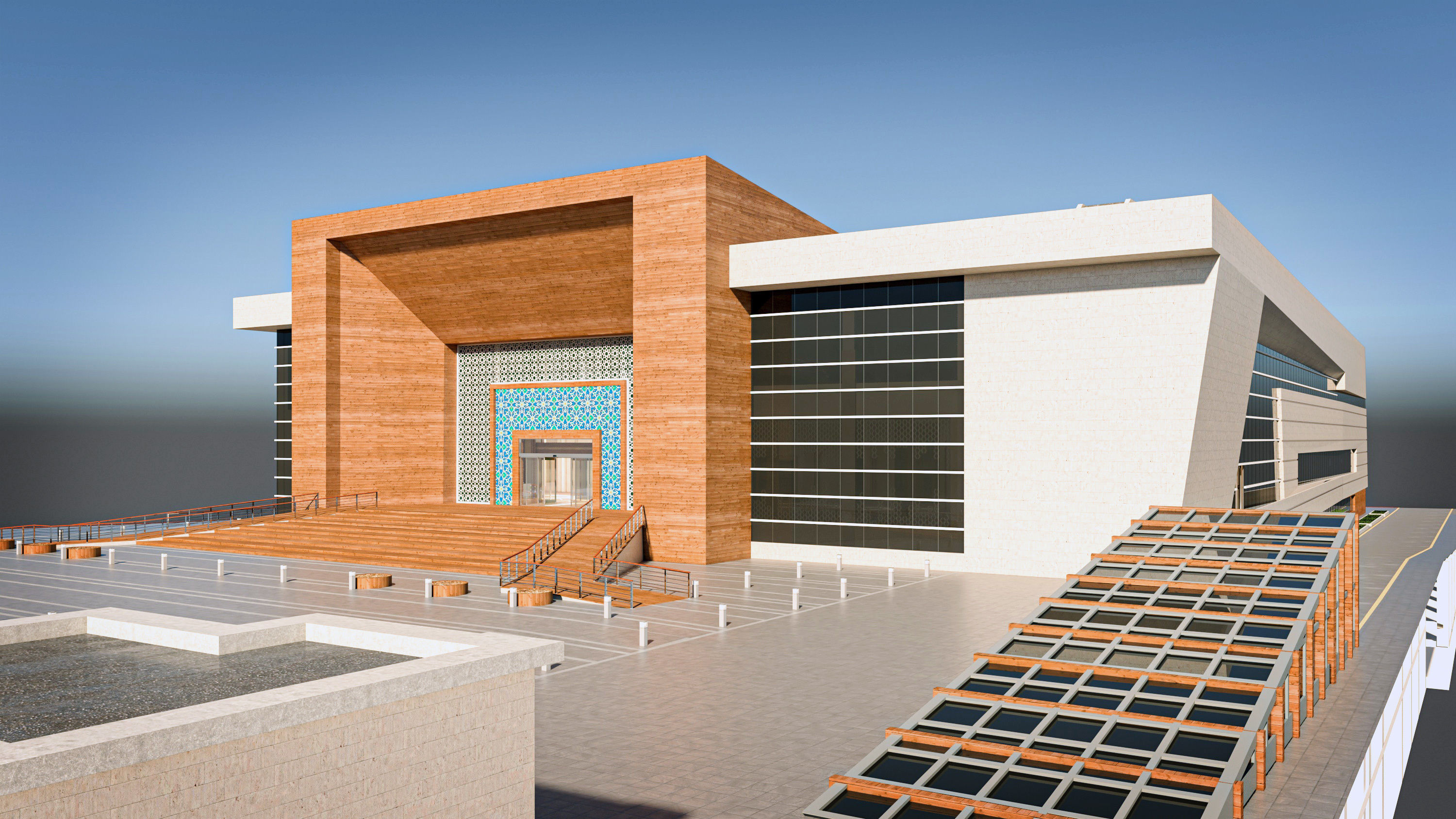 High Detail Conference Center low poly Low-poly 3D model_3