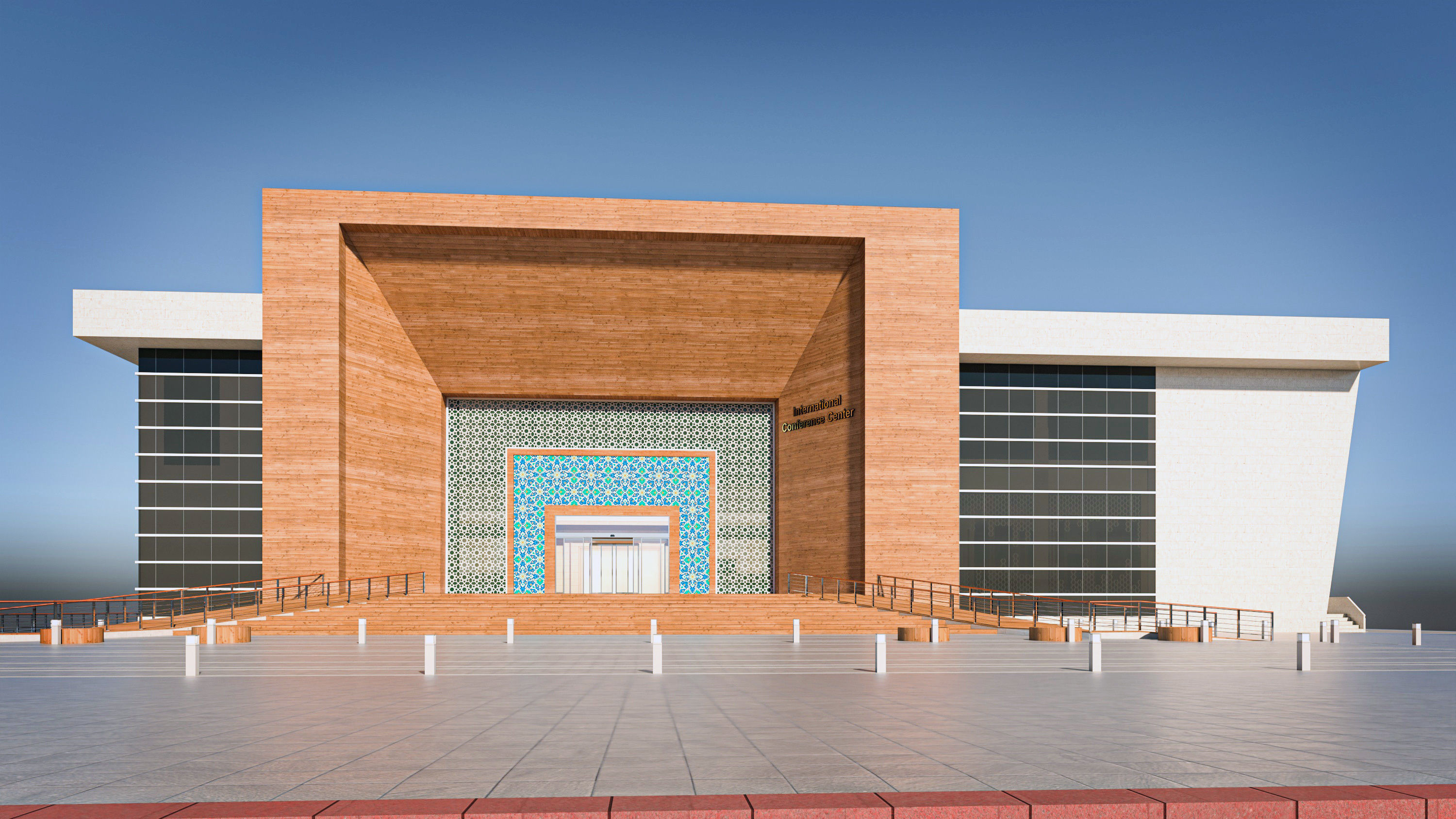 High Detail Conference Center low poly Low-poly 3D model_6