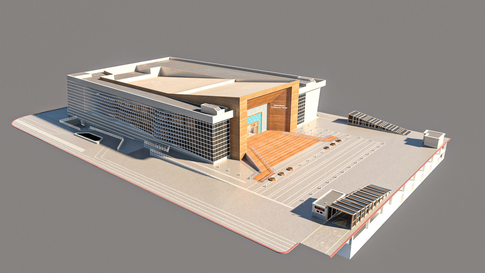 High Detail Conference Center low poly Low-poly 3D model_9
