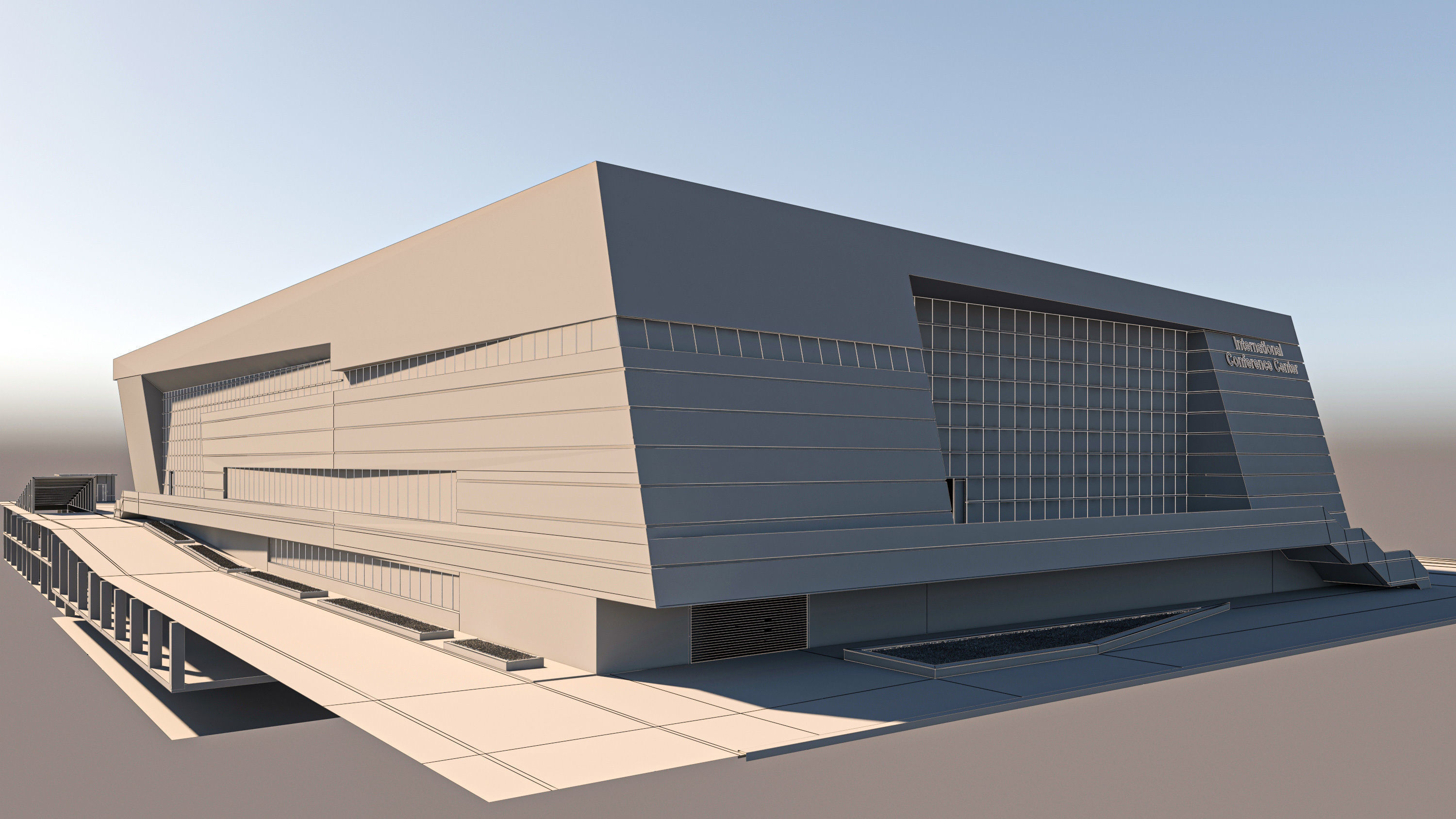 High Detail Conference Center low poly Low-poly 3D model_13