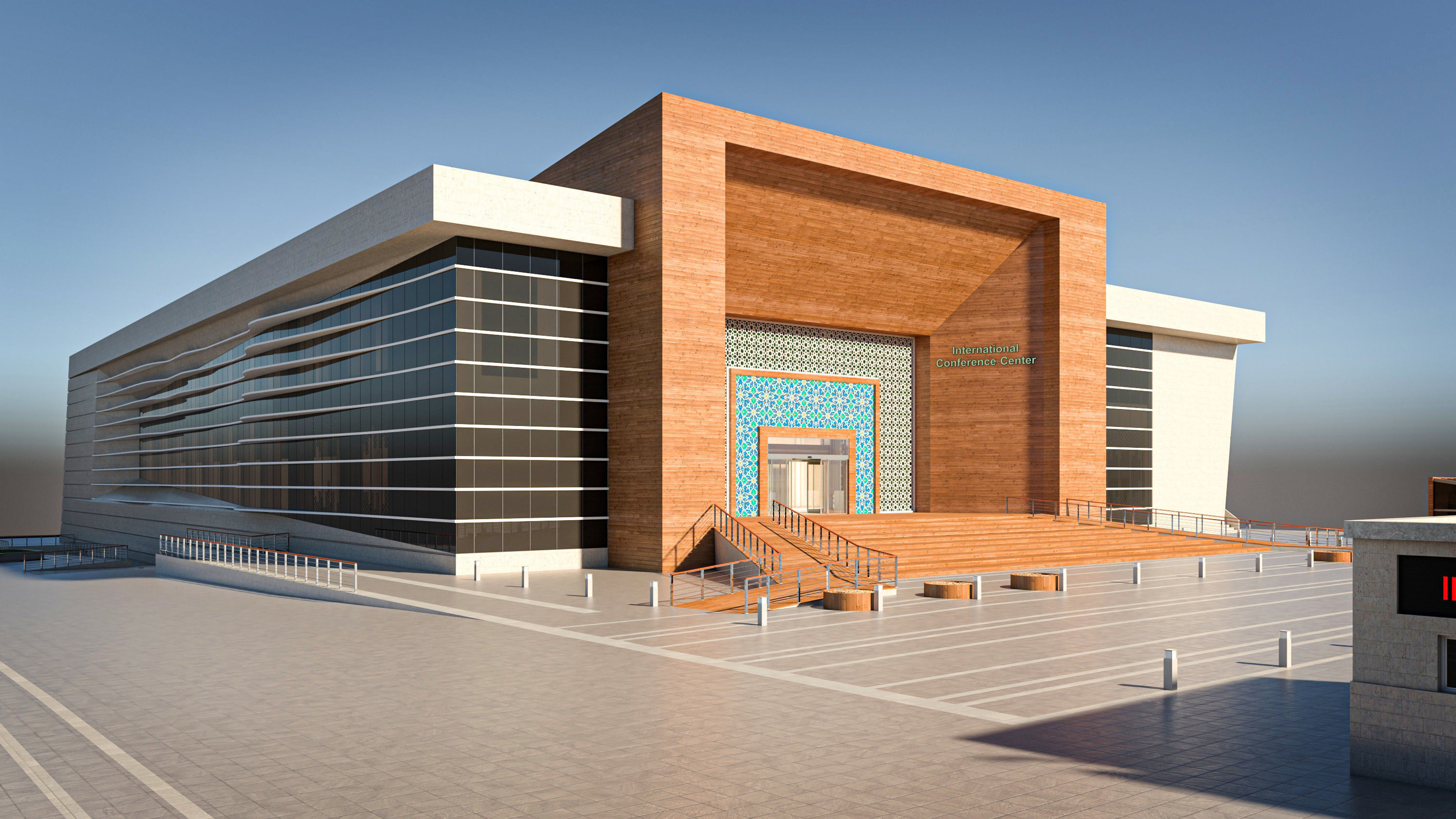 High Detail Conference Center low poly Low-poly 3D model_2