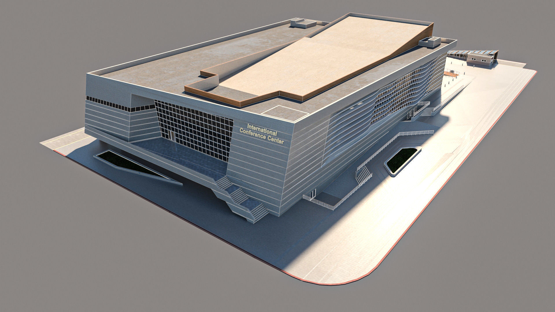 High Detail Conference Center low poly Low-poly 3D model_12