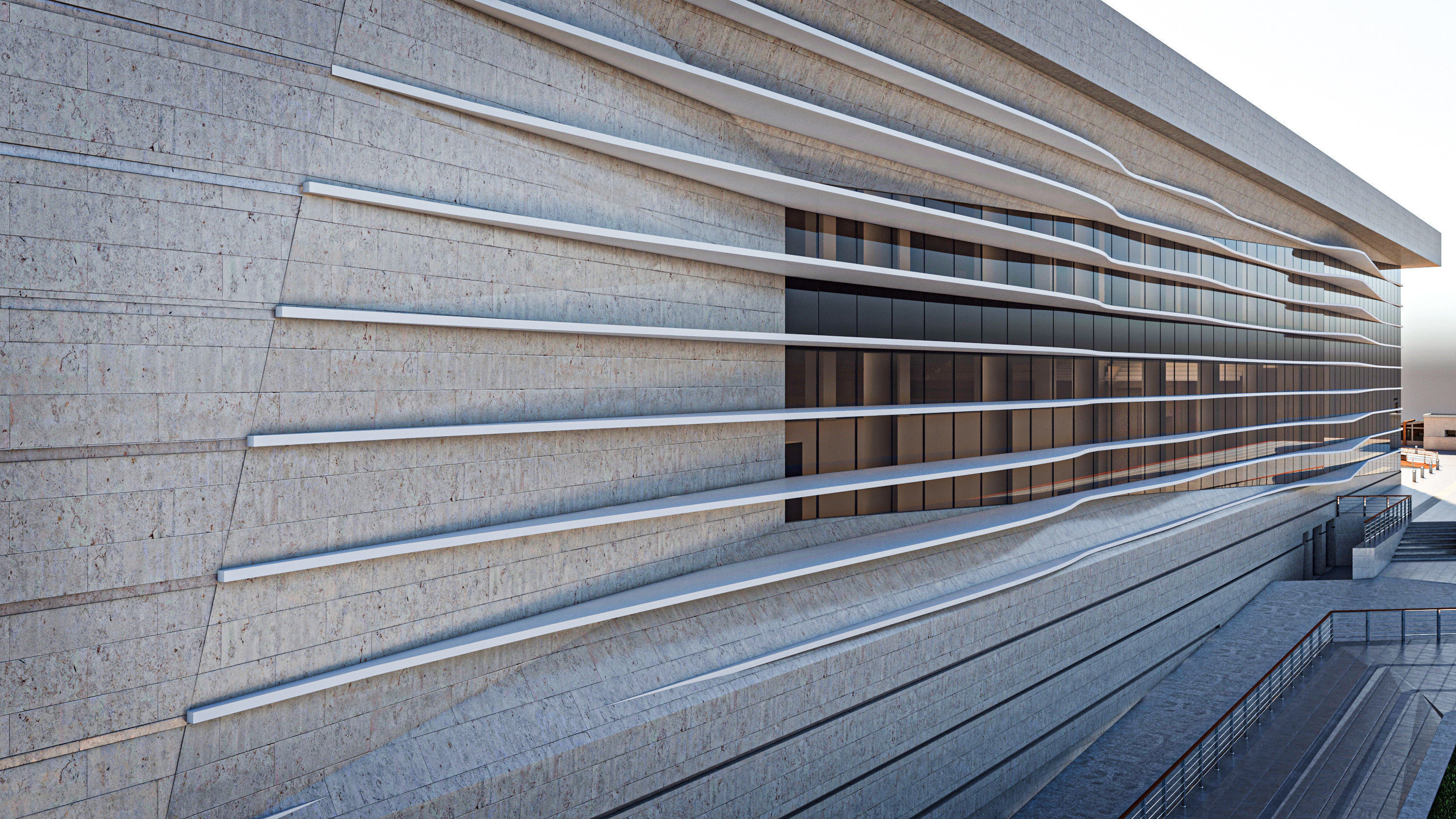 High Detail Conference Center low poly Low-poly 3D model_7