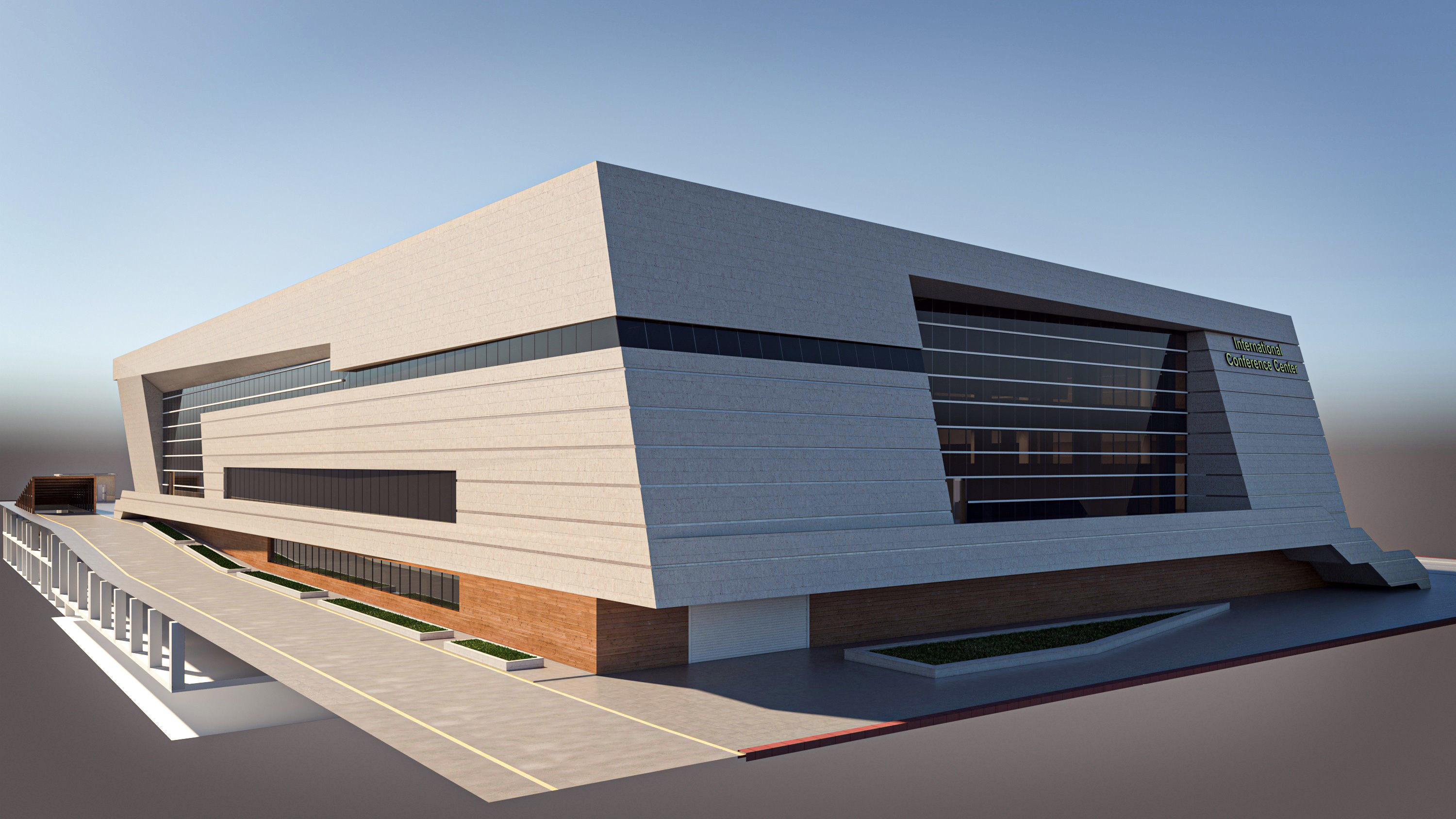 High Detail Conference Center low poly Low-poly 3D model_4