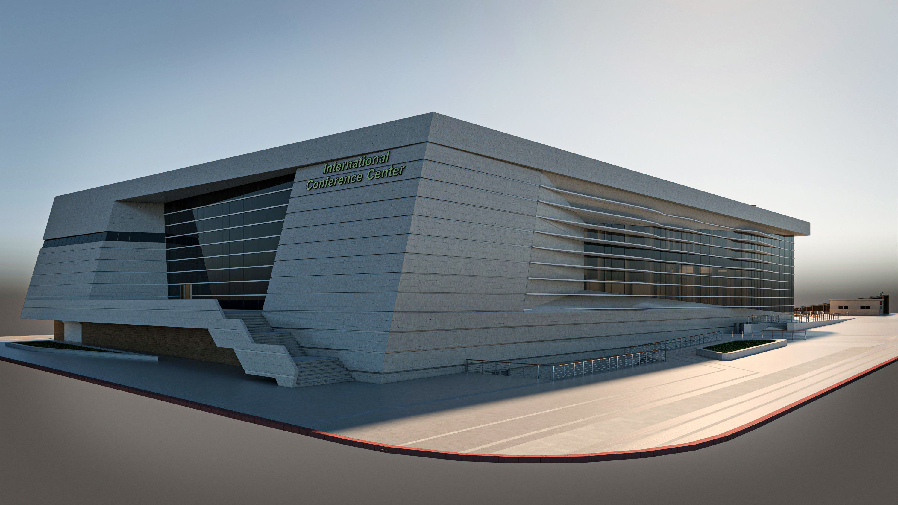 High Detail Conference Center low poly Low-poly 3D model_5