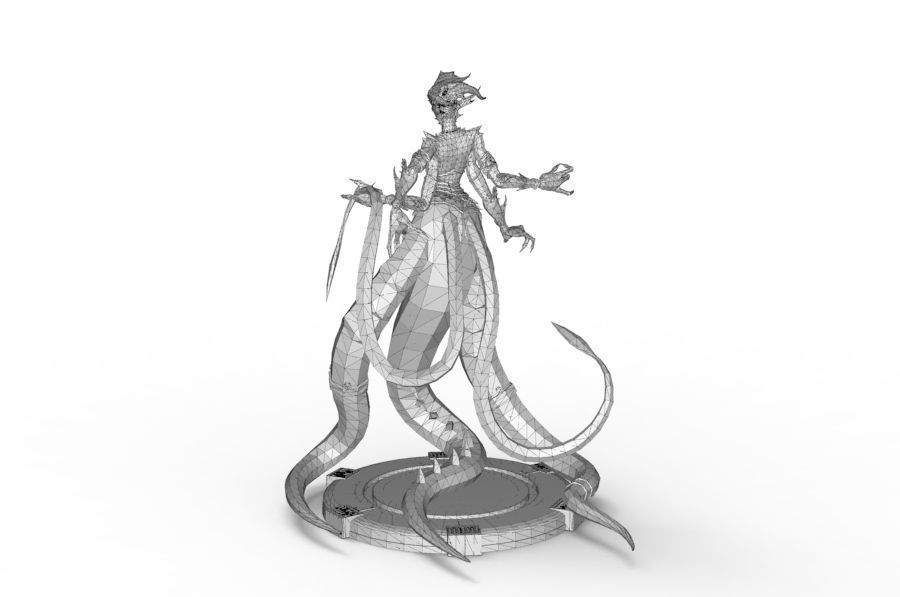 Snake Woman Creature 3D print model_16