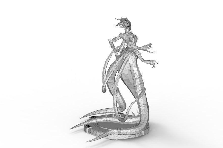Snake Woman Creature 3D print model_18