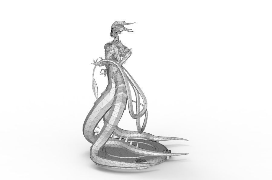 Snake Woman Creature 3D print model_14