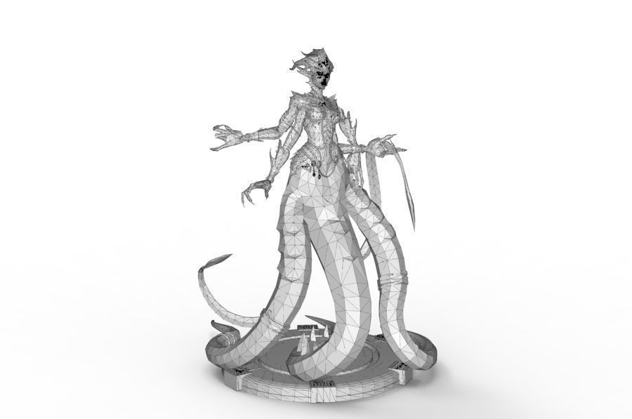Snake Woman Creature 3D print model_10