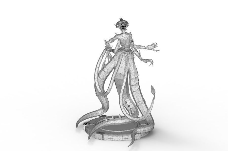Snake Woman Creature 3D print model_17