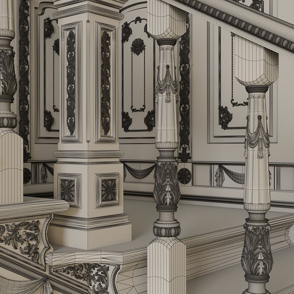 Stairs cnc kitbash 3D model_12