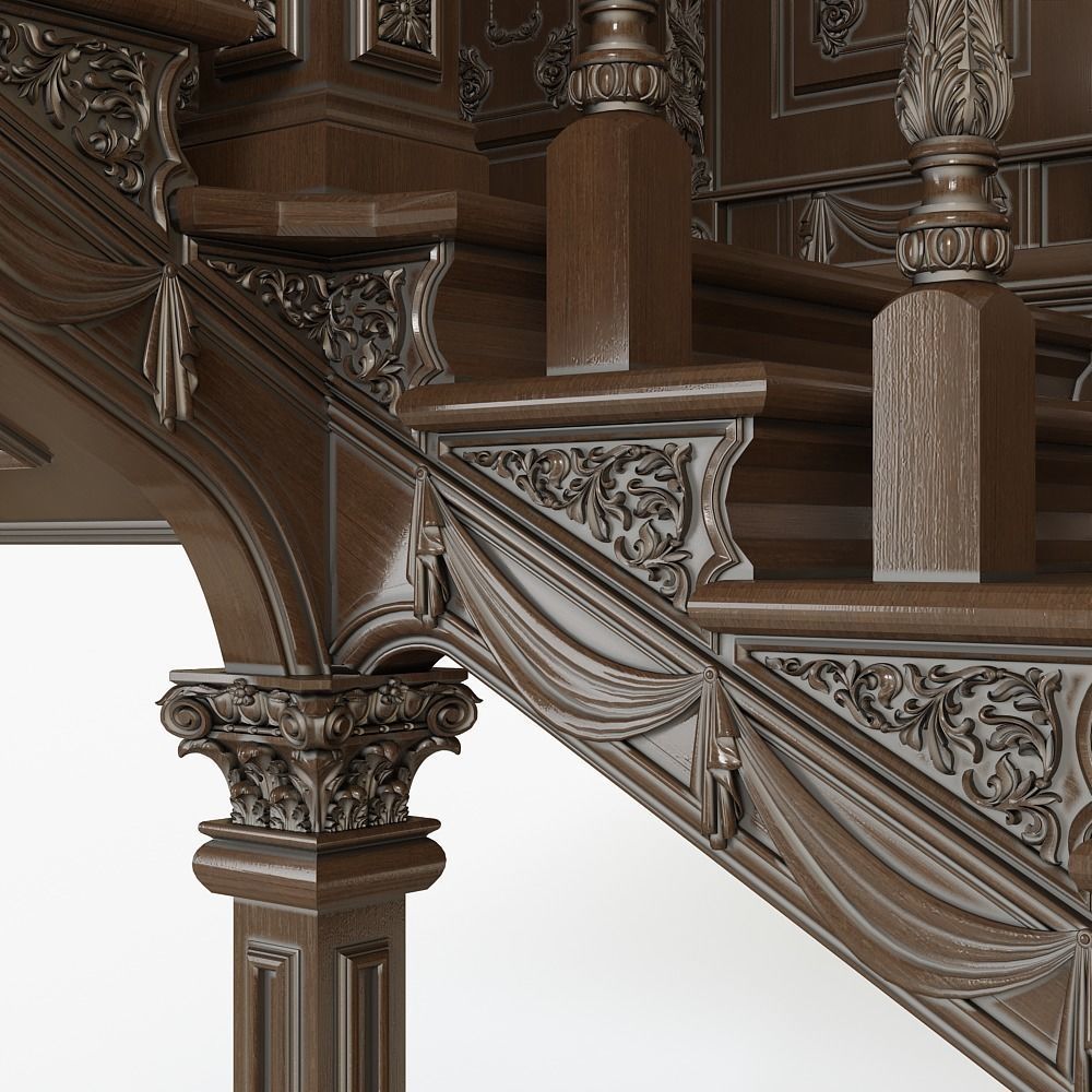 Stairs cnc kitbash 3D model_7