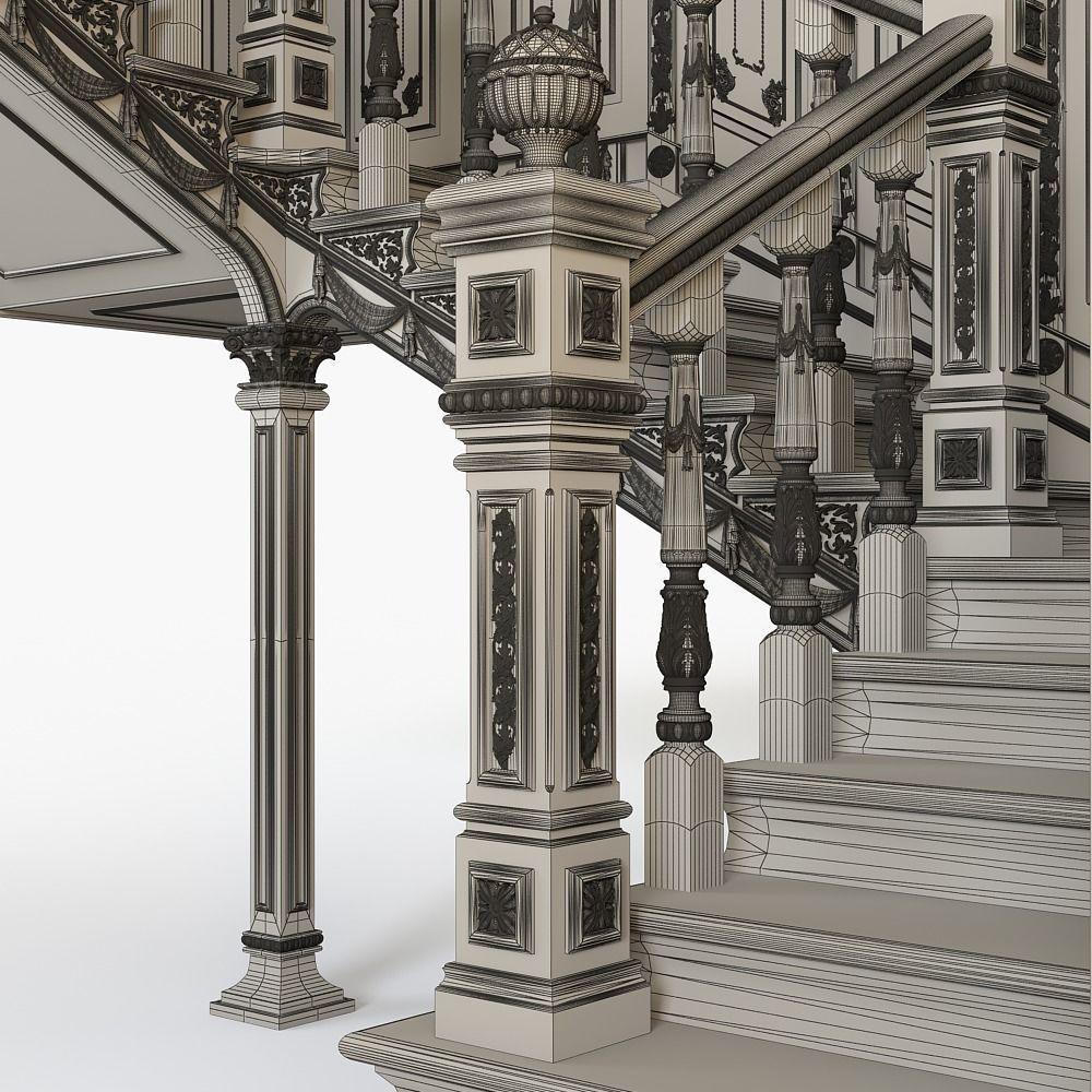 Stairs cnc kitbash 3D model_17