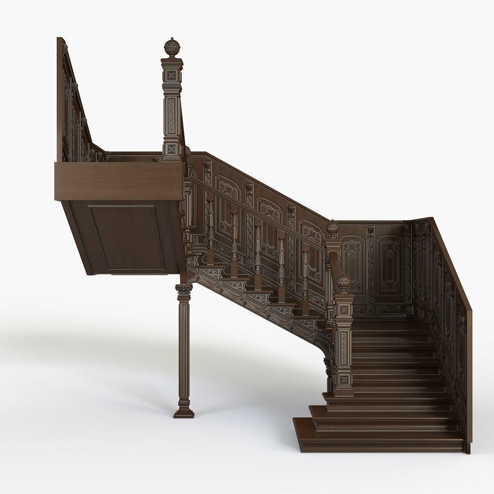 Stairs cnc kitbash 3D model_4