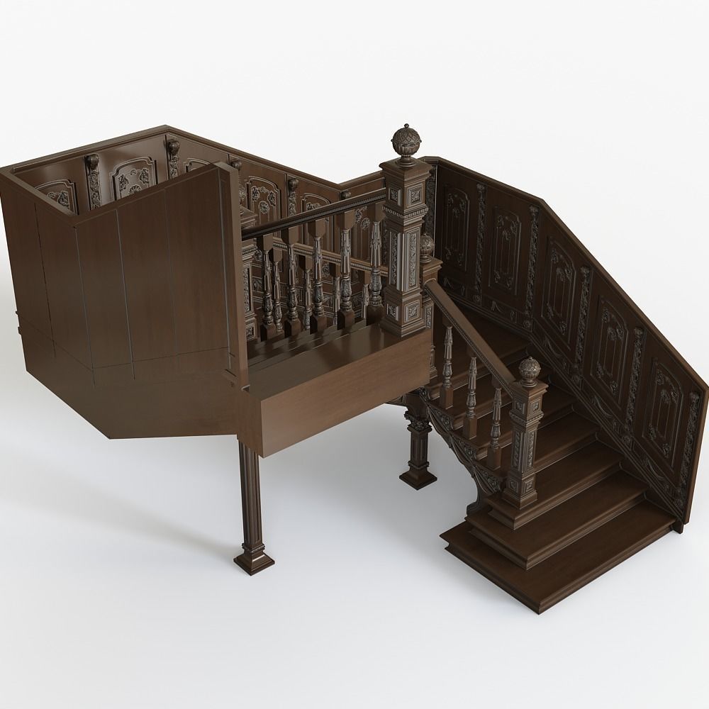 Stairs cnc kitbash 3D model_6