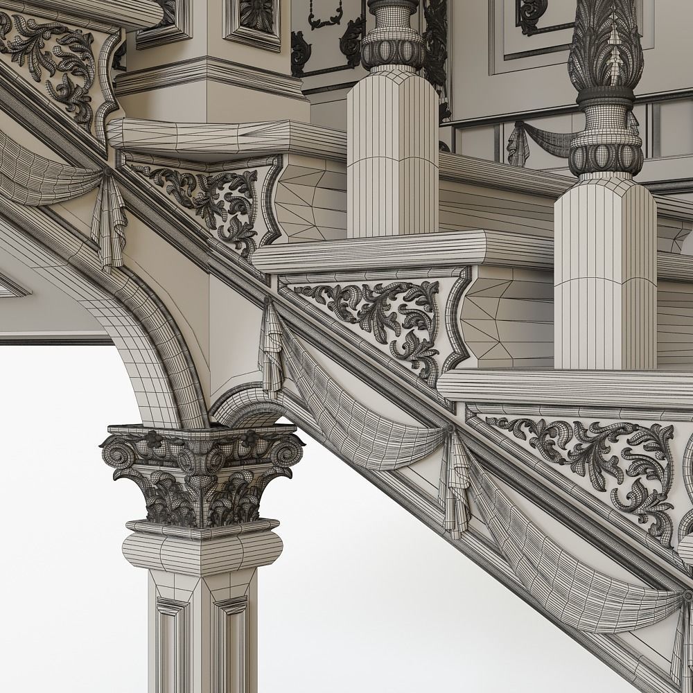 Stairs cnc kitbash 3D model_18