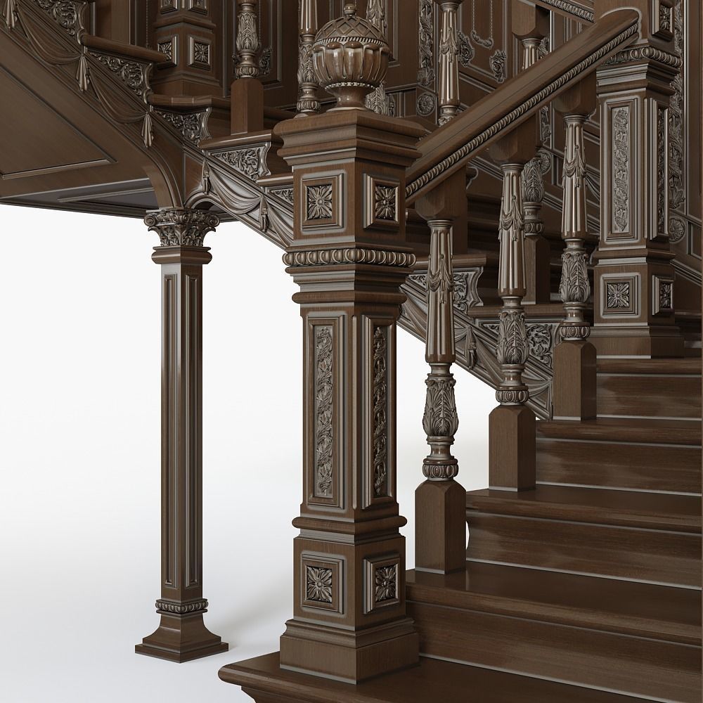 Stairs cnc kitbash 3D model_11