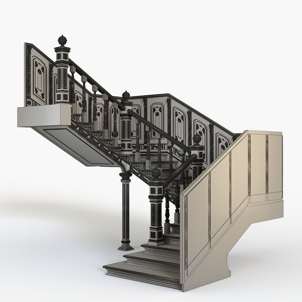 Stairs cnc kitbash 3D model_16